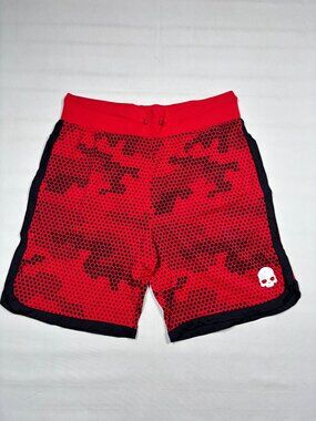 Hydrogen Tennis Tech Shorts Athletic Red Camo Skull Logo Mens XL *Fits US Med